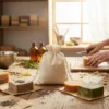 Baumwollsäckchen zum Verpacken von Seifen und Handmade-Produkten