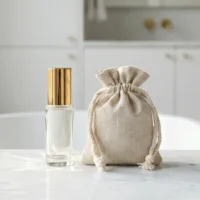 Leinen säckchen als Verpackung für Parfum und kleine Accessoires