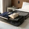 Leinensäcke als Organizer für Kleidung im Reisekoffer